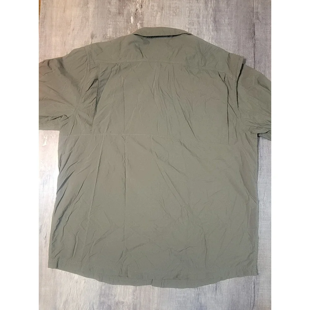 The North Face Mens XL Olive Green Long Sleeve Vented Hiking Utility Shirt